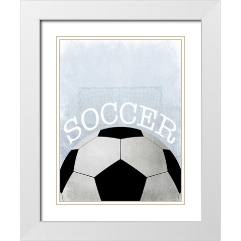 Soccer Love 2 White Modern Wood Framed Art Print with Double Matting by Prime, Marcus