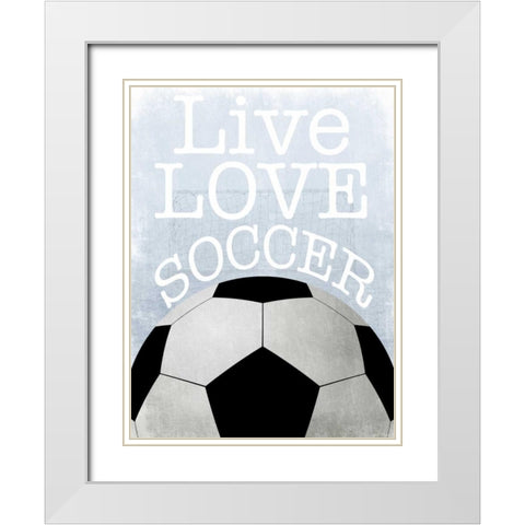 Soccer Love White Modern Wood Framed Art Print with Double Matting by Prime, Marcus