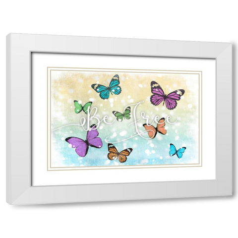 Butterfly Free White Modern Wood Framed Art Print with Double Matting by Prime, Marcus