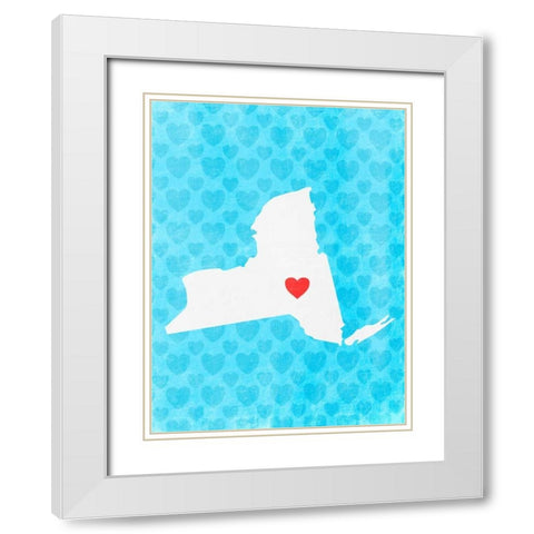 New York Love White Modern Wood Framed Art Print with Double Matting by Prime, Marcus