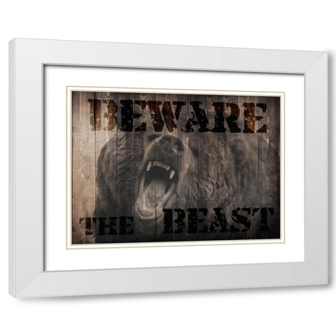 The Beast White Modern Wood Framed Art Print with Double Matting by Prime, Marcus
