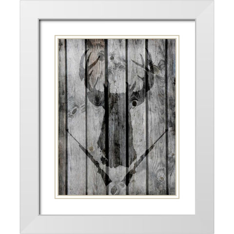 Buck Shot White Modern Wood Framed Art Print with Double Matting by Prime, Marcus