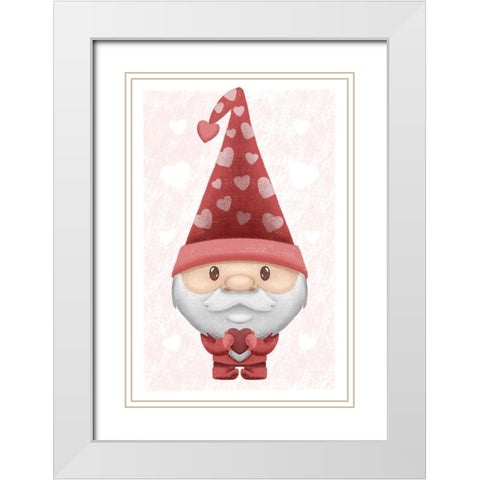 Loving Gnome White Modern Wood Framed Art Print with Double Matting by Prime, Marcus