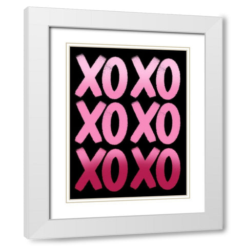 Repeated Hugs And Kisses White Modern Wood Framed Art Print with Double Matting by Prime, Marcus