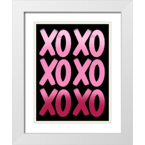 Repeated Hugs And Kisses White Modern Wood Framed Art Print with Double Matting by Prime, Marcus