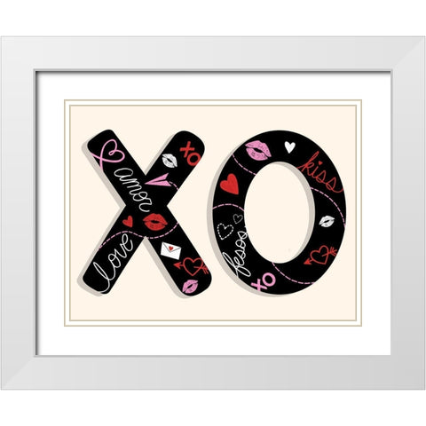 Tons Of XOs White Modern Wood Framed Art Print with Double Matting by Prime, Marcus
