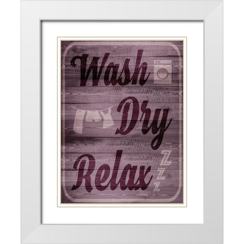 Wash Dry Relax White Modern Wood Framed Art Print with Double Matting by Prime, Marcus