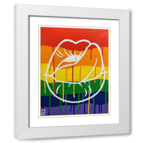 LGBTQIA Love White Modern Wood Framed Art Print with Double Matting by Prime, Marcus