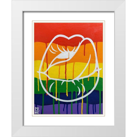 LGBTQIA Love White Modern Wood Framed Art Print with Double Matting by Prime, Marcus