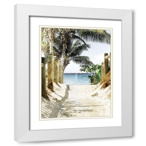 Beach Walk White Modern Wood Framed Art Print with Double Matting by Prime, Marcus
