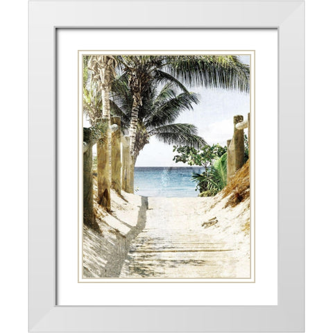 Beach Walk White Modern Wood Framed Art Print with Double Matting by Prime, Marcus