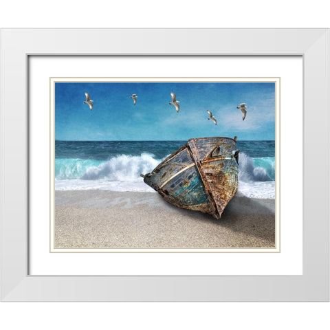 Shipwrecked White Modern Wood Framed Art Print with Double Matting by Prime, Marcus