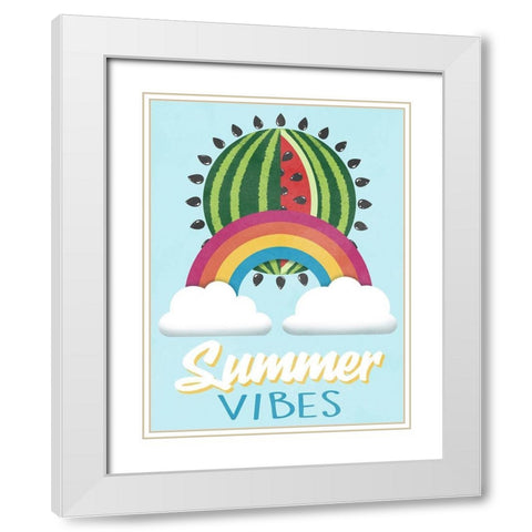 Summer Vibes White Modern Wood Framed Art Print with Double Matting by Prime, Marcus