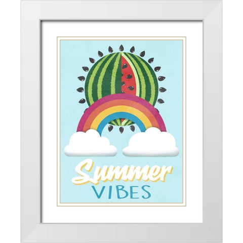 Summer Vibes White Modern Wood Framed Art Print with Double Matting by Prime, Marcus