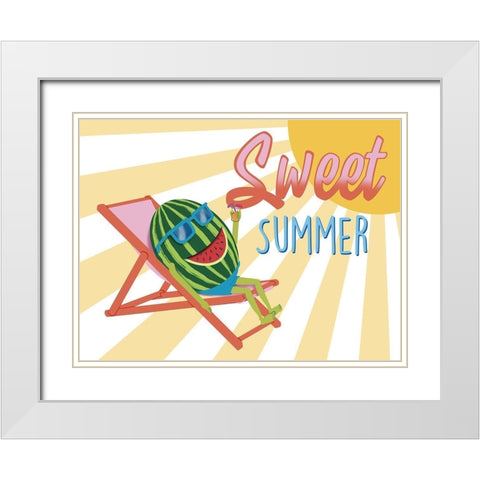 Sweet Summer White Modern Wood Framed Art Print with Double Matting by Prime, Marcus