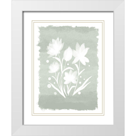 Watercolor Florals 1 White Modern Wood Framed Art Print with Double Matting by Prime, Marcus