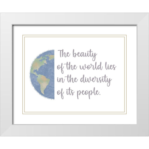 Diverse World White Modern Wood Framed Art Print with Double Matting by Prime, Marcus