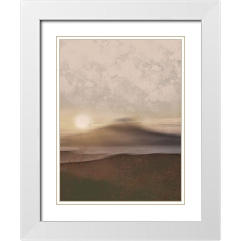 Sunrise Mountains White Modern Wood Framed Art Print with Double Matting by Prime, Marcus