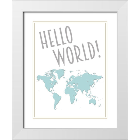 Hello World White Modern Wood Framed Art Print with Double Matting by Prime, Marcus