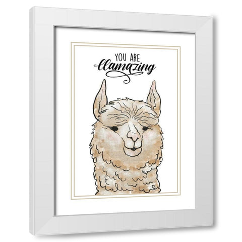 You Are Llamazing White Modern Wood Framed Art Print with Double Matting by Prime, Marcus