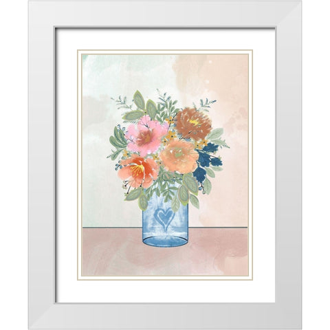 Loving Bouquet 2 White Modern Wood Framed Art Print with Double Matting by Prime, Marcus
