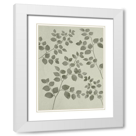 Botanical Pattern White Modern Wood Framed Art Print with Double Matting by Prime, Marcus