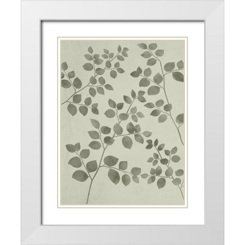 Botanical Pattern White Modern Wood Framed Art Print with Double Matting by Prime, Marcus