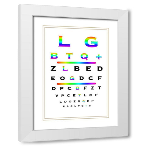 LGBTQ Eye Exam White Modern Wood Framed Art Print with Double Matting by Prime, Marcus