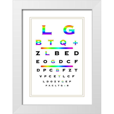 LGBTQ Eye Exam White Modern Wood Framed Art Print with Double Matting by Prime, Marcus