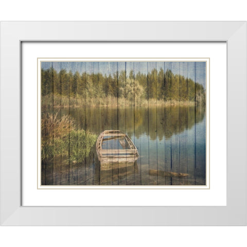 Relaxing Lake White Modern Wood Framed Art Print with Double Matting by Prime, Marcus