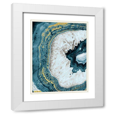 Azur Aurora Geod White Modern Wood Framed Art Print with Double Matting by Prime, Marcus