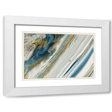 Azur Beauty In Gold White Modern Wood Framed Art Print with Double Matting by Prime, Marcus