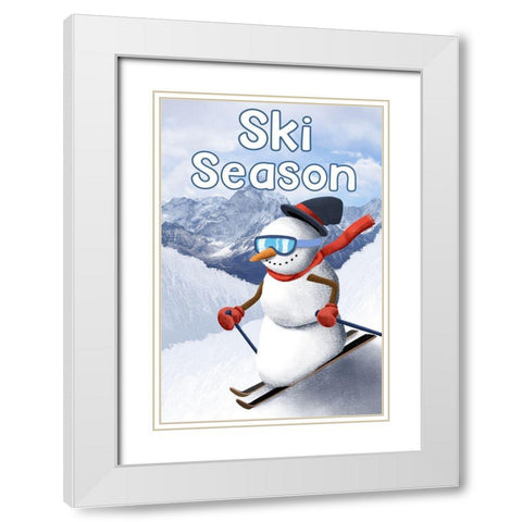 Ski Season White Modern Wood Framed Art Print with Double Matting by Prime, Marcus