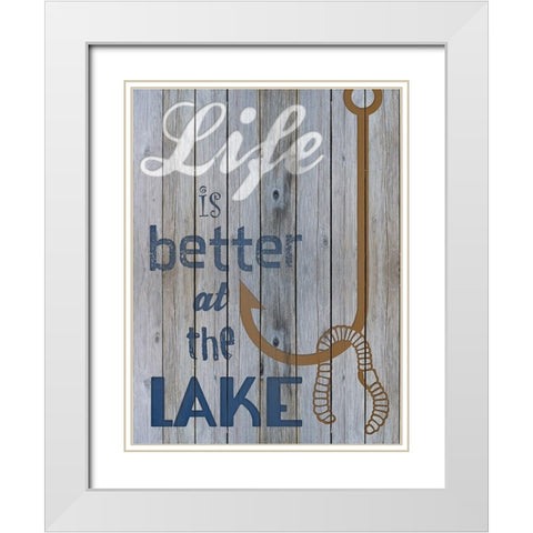 Lake Life White Modern Wood Framed Art Print with Double Matting by Prime, Marcus