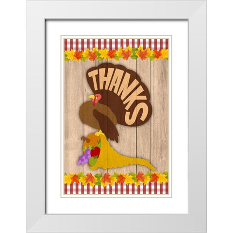 Give Thanks White Modern Wood Framed Art Print with Double Matting by Prime, Marcus