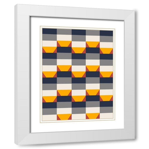 Shifting Patterns White Modern Wood Framed Art Print with Double Matting by Prime, Marcus