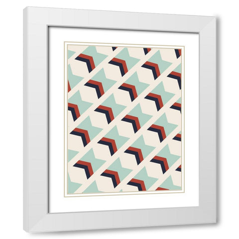 Hourglass Pattern White Modern Wood Framed Art Print with Double Matting by Prime, Marcus