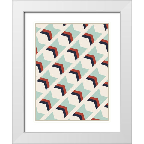 Hourglass Pattern White Modern Wood Framed Art Print with Double Matting by Prime, Marcus
