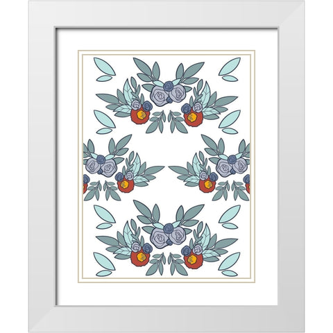 Floral Buddies White Modern Wood Framed Art Print with Double Matting by Prime, Marcus
