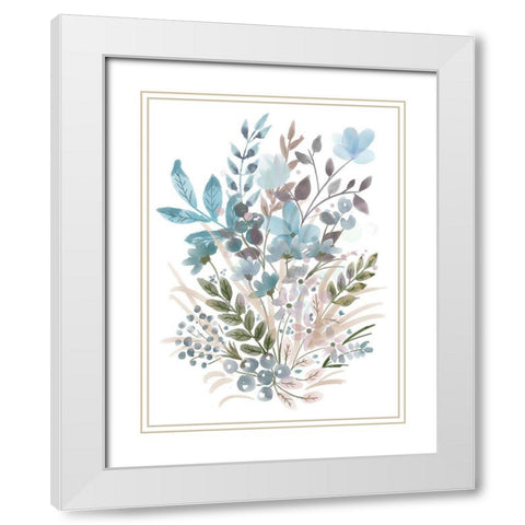 Soft Garden Flowers White Modern Wood Framed Art Print with Double Matting by Prime, Marcus