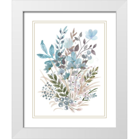 Soft Garden Flowers White Modern Wood Framed Art Print with Double Matting by Prime, Marcus