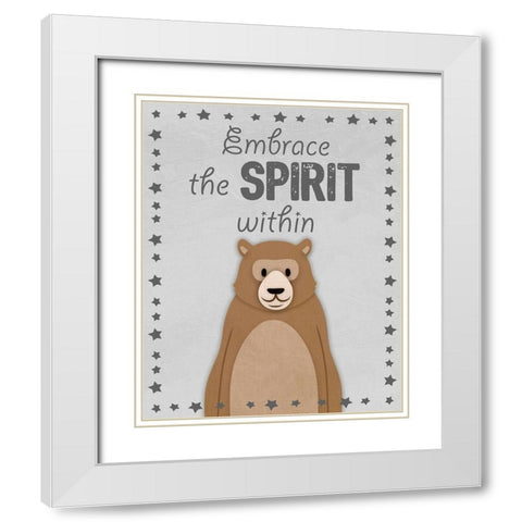 Bear Spirit White Modern Wood Framed Art Print with Double Matting by Prime, Marcus