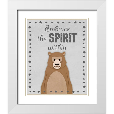 Bear Spirit White Modern Wood Framed Art Print with Double Matting by Prime, Marcus