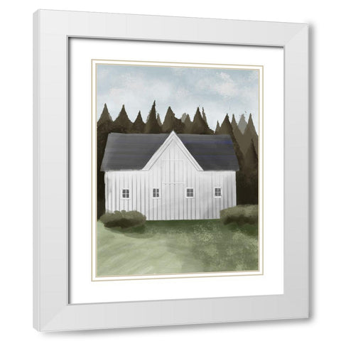 Rural Homestead White Modern Wood Framed Art Print with Double Matting by Prime, Marcus