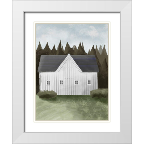 Rural Homestead White Modern Wood Framed Art Print with Double Matting by Prime, Marcus