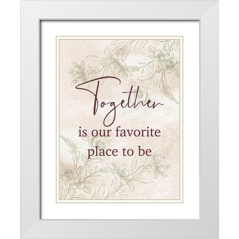 Together Place White Modern Wood Framed Art Print with Double Matting by Prime, Marcus