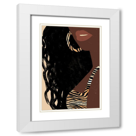 Cheetah_Goddess White Modern Wood Framed Art Print with Double Matting by Prime, Marcus