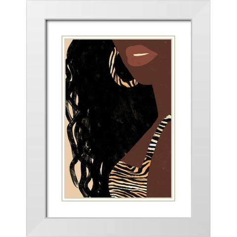 Cheetah_Goddess White Modern Wood Framed Art Print with Double Matting by Prime, Marcus