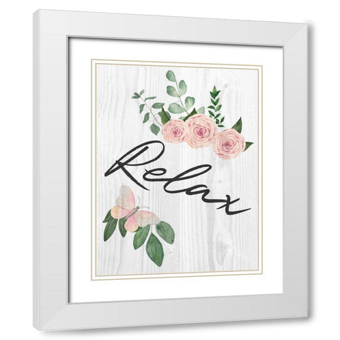 Relax Florals 1 White Modern Wood Framed Art Print with Double Matting by Prime, Marcus