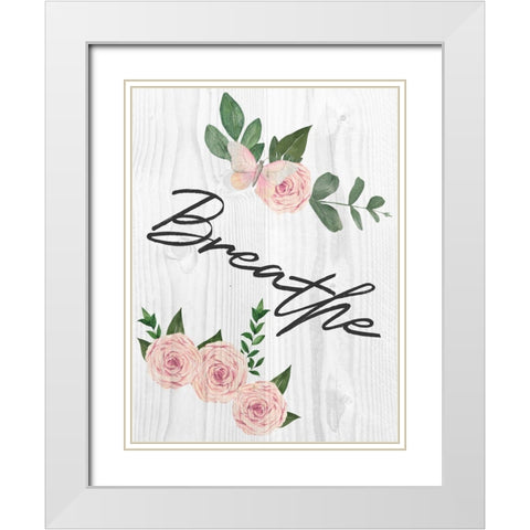 Breathe Florals 1 White Modern Wood Framed Art Print with Double Matting by Prime, Marcus